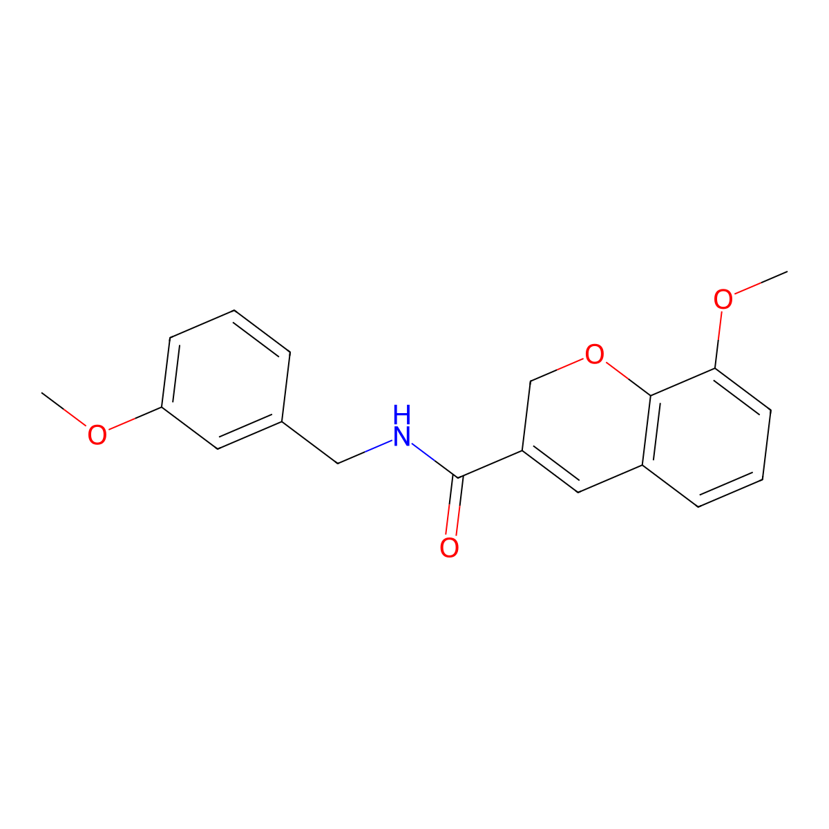 8-methoxy-N-[(3-methoxyphenyl)methyl]-2H-chromene-3-carboxamide molecular structure, CAS 338760-09-1