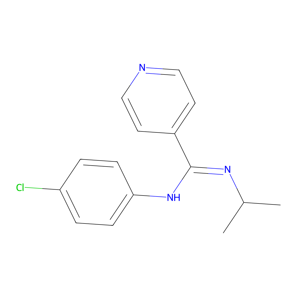 N-(4-chlorophenyl)-N'-isopropyl-4-pyridinecarboximidamide molecular structure, CAS 338760-12-6