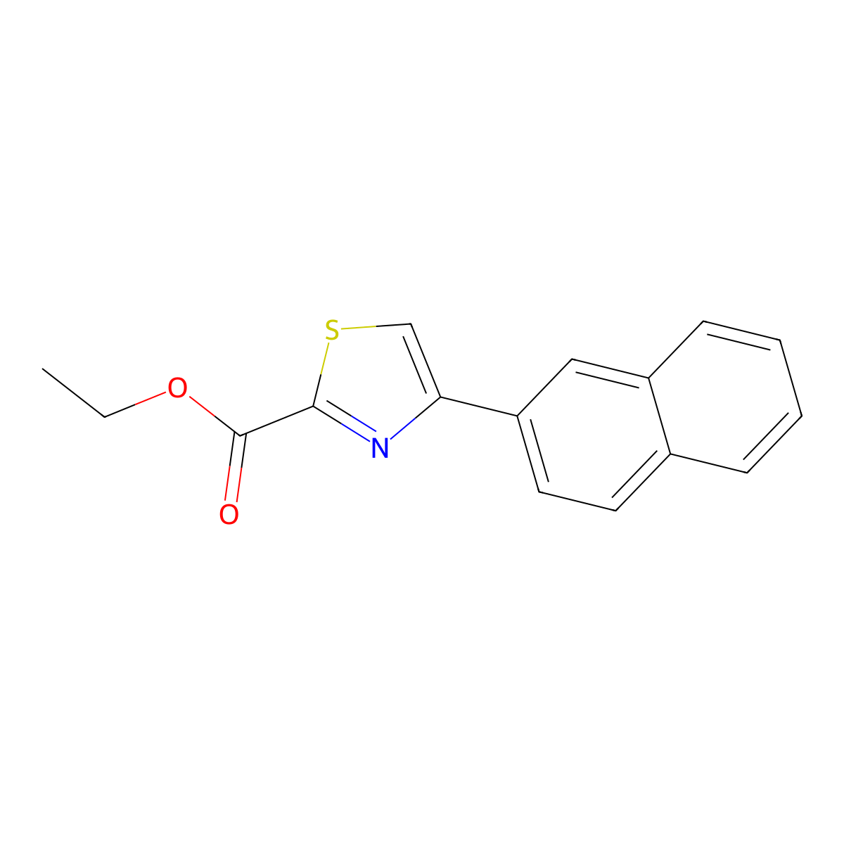 Ethyl 4-(2-naphthyl)-1,3-thiazole-2-carboxylate molecular structure, CAS 338760-31-9