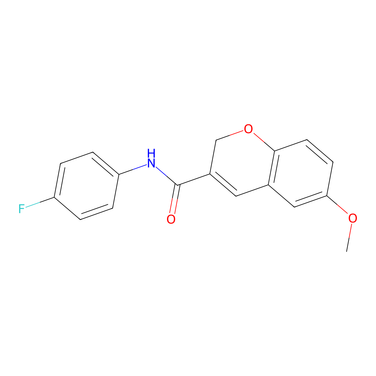 N-(4-fluorophenyl)-6-methoxy-2H-chromene-3-carboxamide molecular structure, CAS 338760-40-0