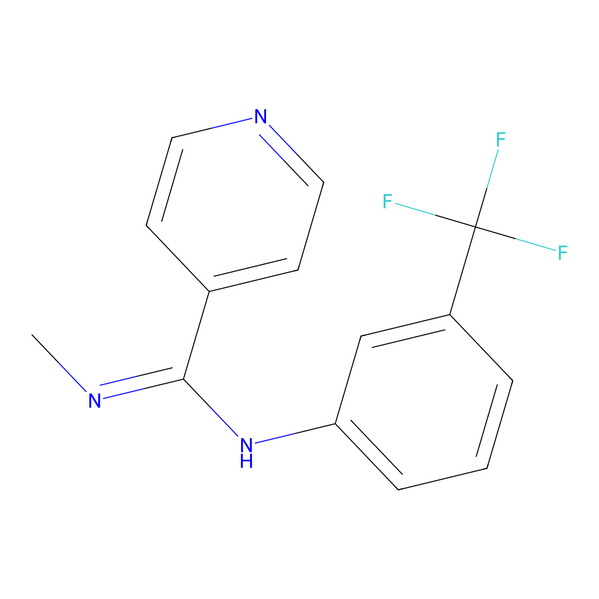 N'-methyl-N-[3-(trifluoromethyl)phenyl]-4-pyridinecarboximidamide molecular structure, CAS 338760-43-3