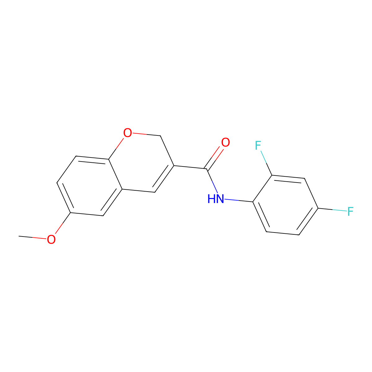 N-(2,4-difluorophenyl)-6-methoxy-2H-chromene-3-carboxamide molecular structure, CAS 338760-46-6