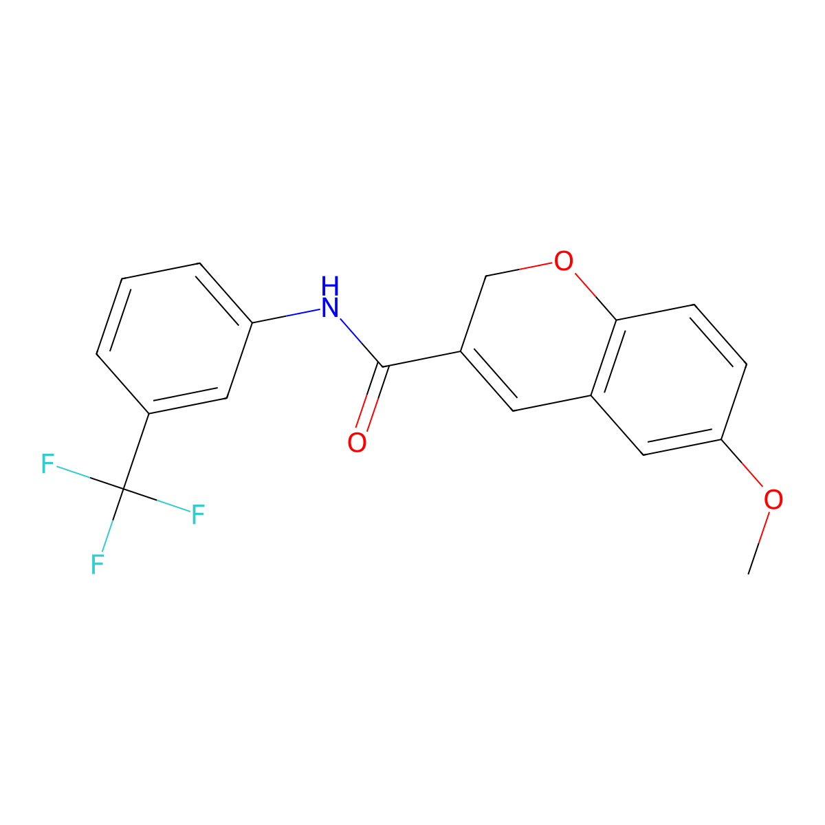 6-methoxy-N-[3-(trifluoromethyl)phenyl]-2H-chromene-3-carboxamide molecular structure, CAS 338760-55-7