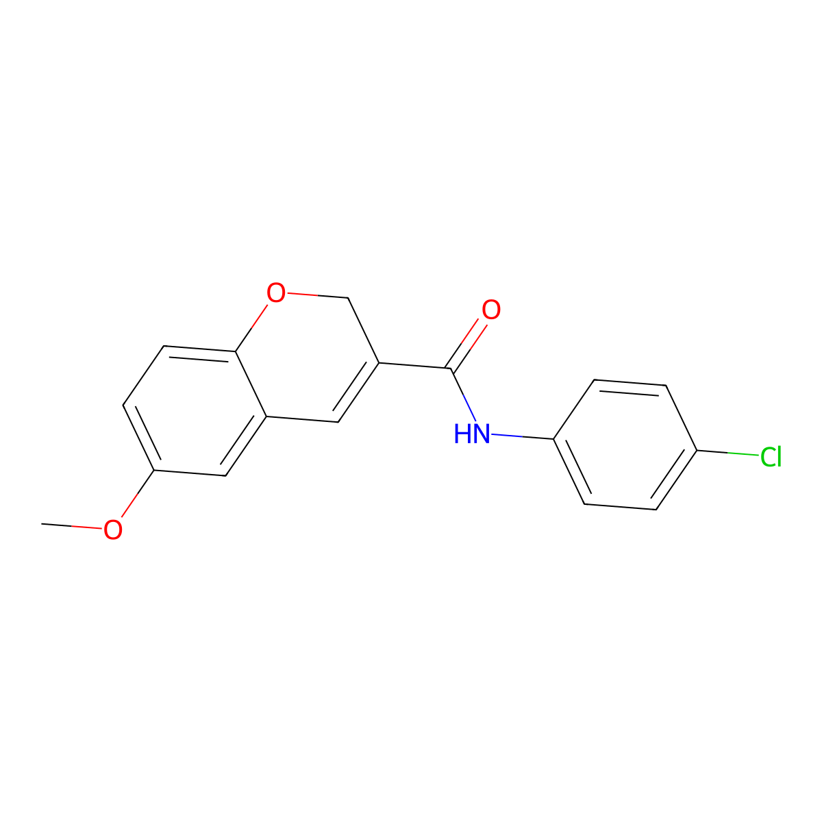 N-(4-chlorophenyl)-6-methoxy-2H-chromene-3-carboxamide molecular structure, CAS 338760-58-0