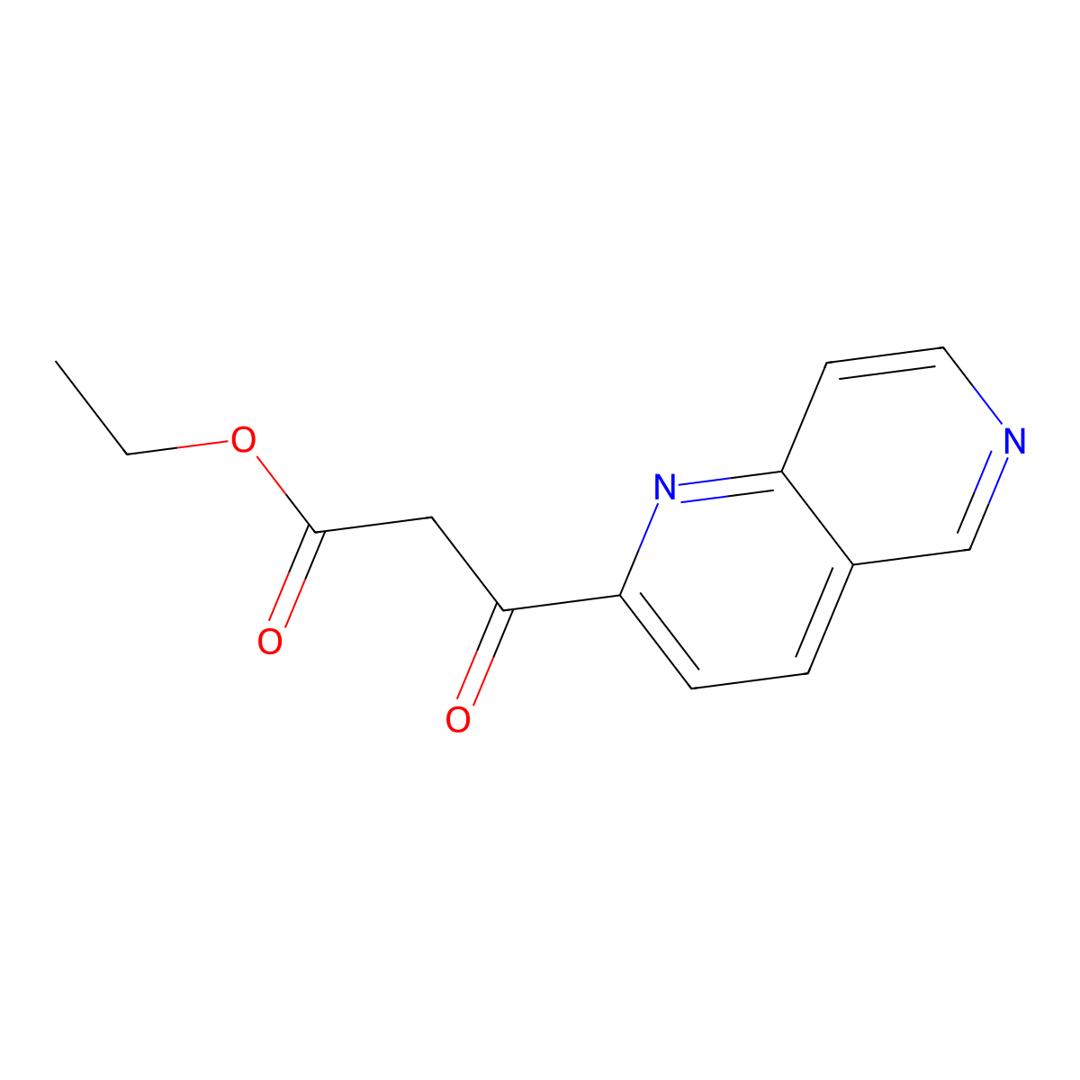 Ethyl 3-(1,6-naphthyridin-2-YL)-3-oxopropanoate molecular structure, CAS 338760-66-0