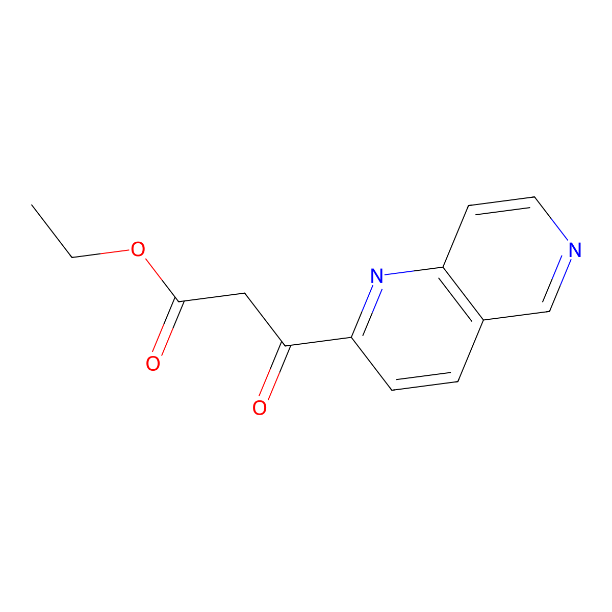 Ethyl 3-(1,6-naphthyridin-2-YL)-3-oxopropanoate molecular structure, CAS 338760-66-0