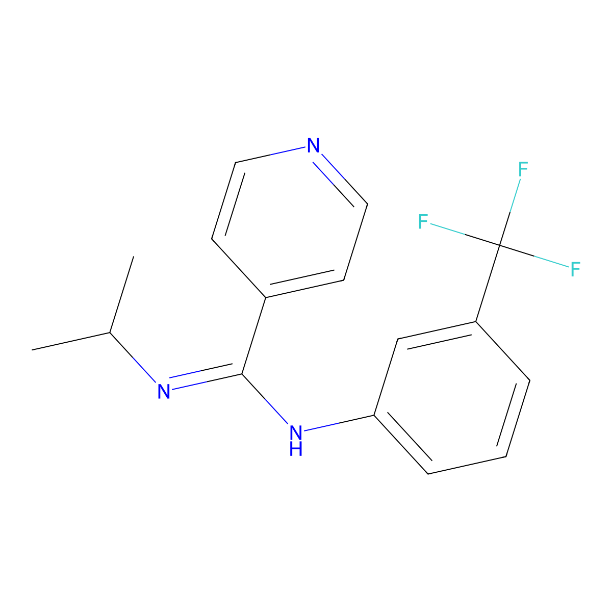 N'-isopropyl-N-[3-(trifluoromethyl)phenyl]-4-pyridinecarboximidamide molecular structure, CAS 338760-70-6