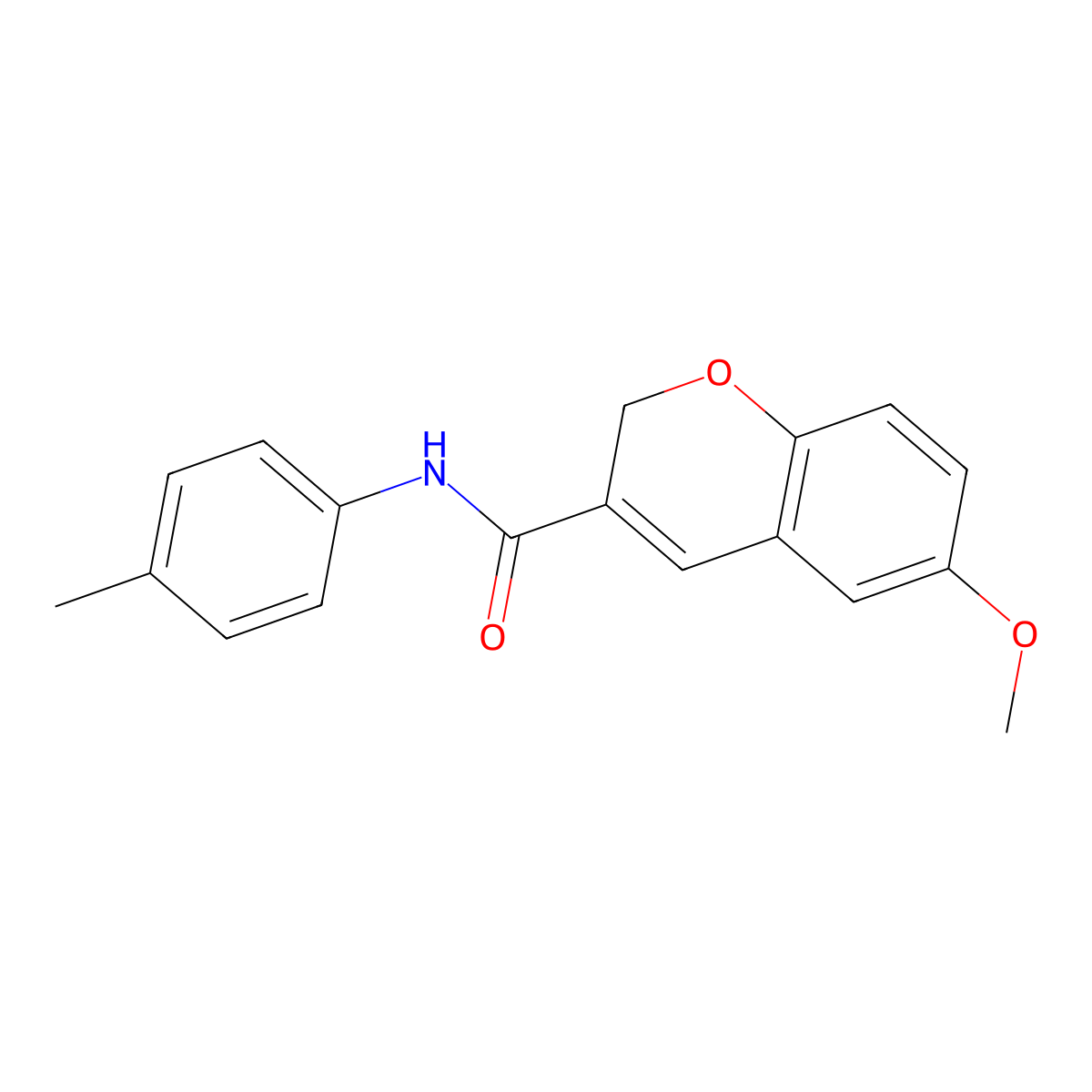 6-methoxy-N-(4-methylphenyl)-2H-chromene-3-carboxamide molecular structure, CAS 338760-72-8