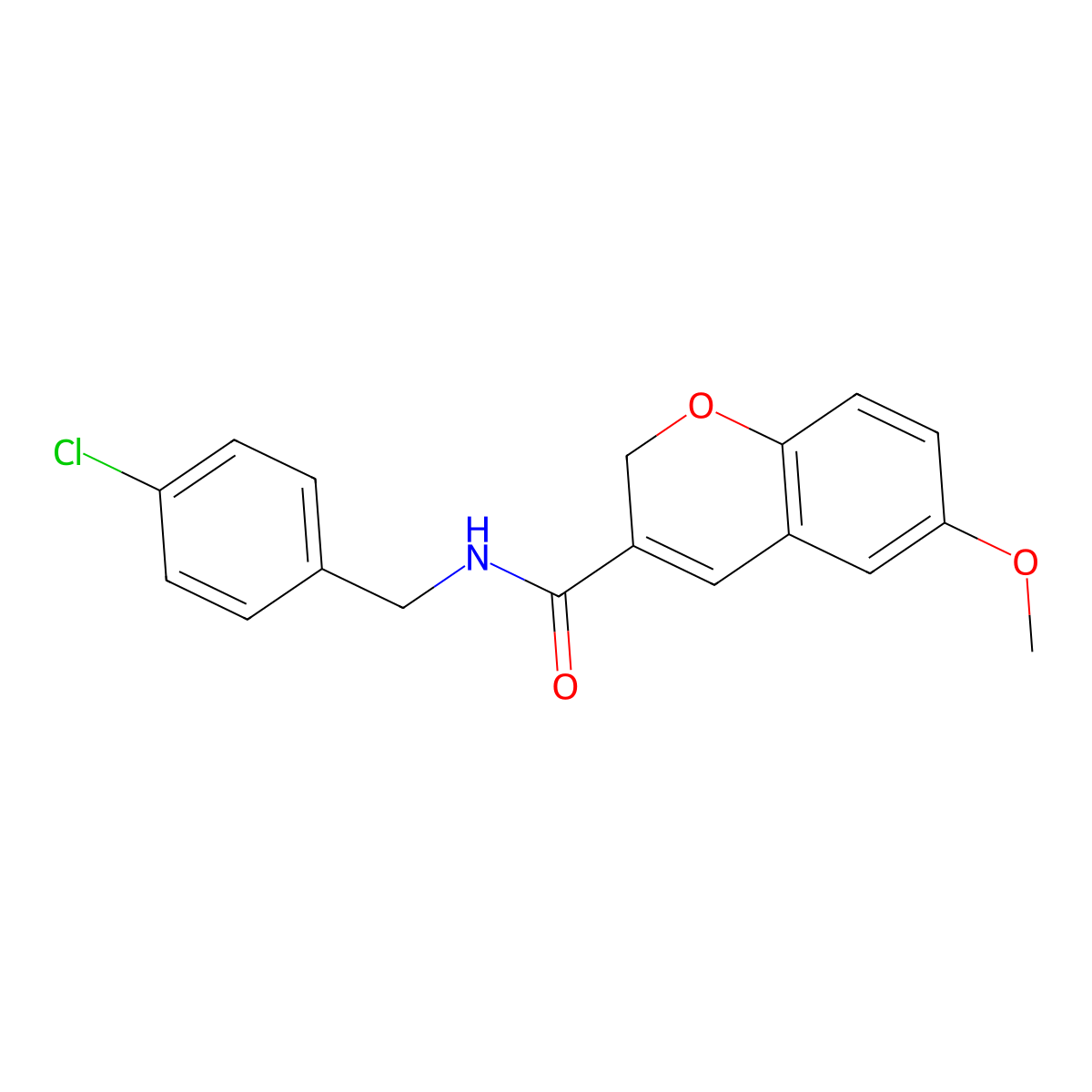 N-[(4-chlorophenyl)methyl]-6-methoxy-2H-chromene-3-carboxamide molecular structure, CAS 338760-76-2