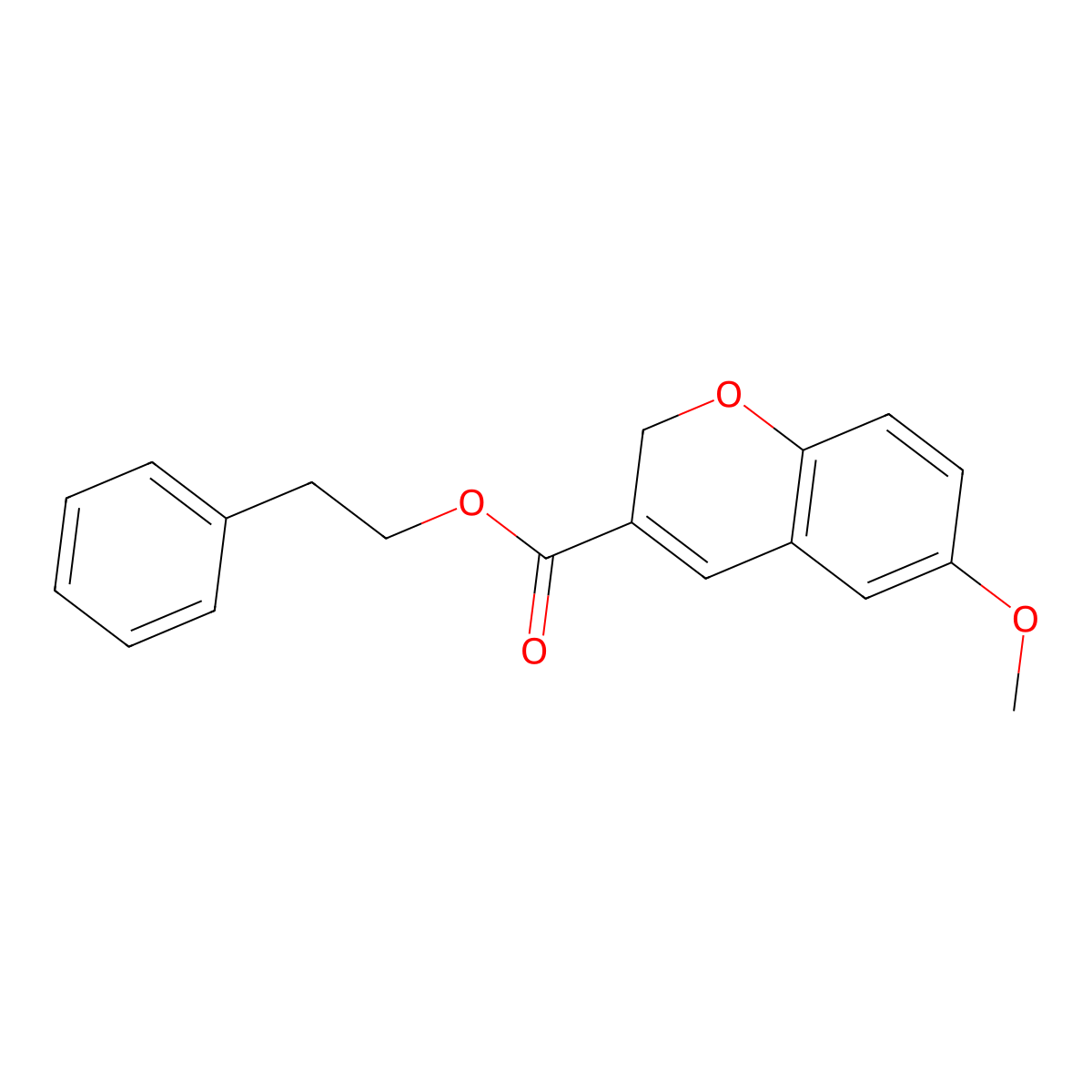 phenethyl 6-methoxy-2H-chromene-3-carboxylate molecular structure, CAS 338760-80-8