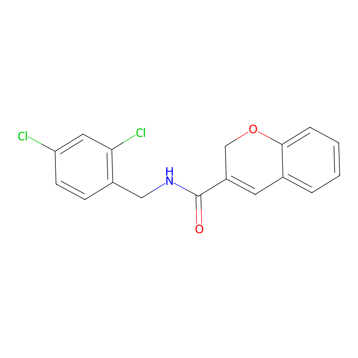 N-[(2,4-dichlorophenyl)methyl]-2H-chromene-3-carboxamide molecular structure, CAS 338760-96-6