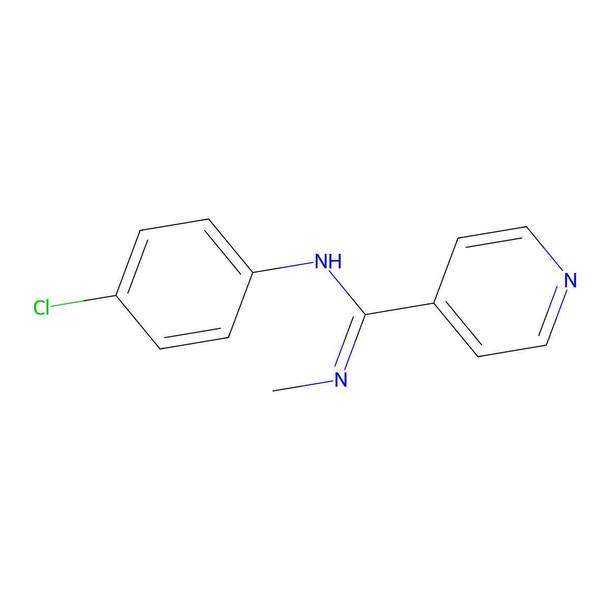 N-(4-chlorophenyl)-N'-methyl-4-pyridinecarboximidamide molecular structure, CAS 338760-98-8