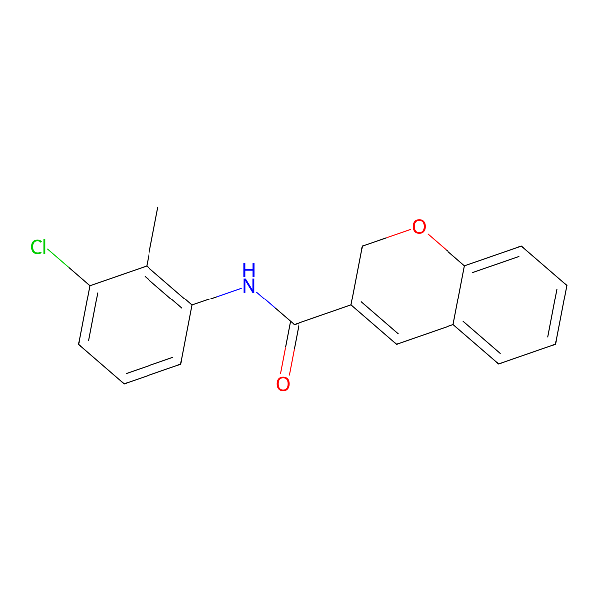 N-(3-chloro-2-methylphenyl)-2H-chromene-3-carboxamide molecular structure, CAS 338761-02-7