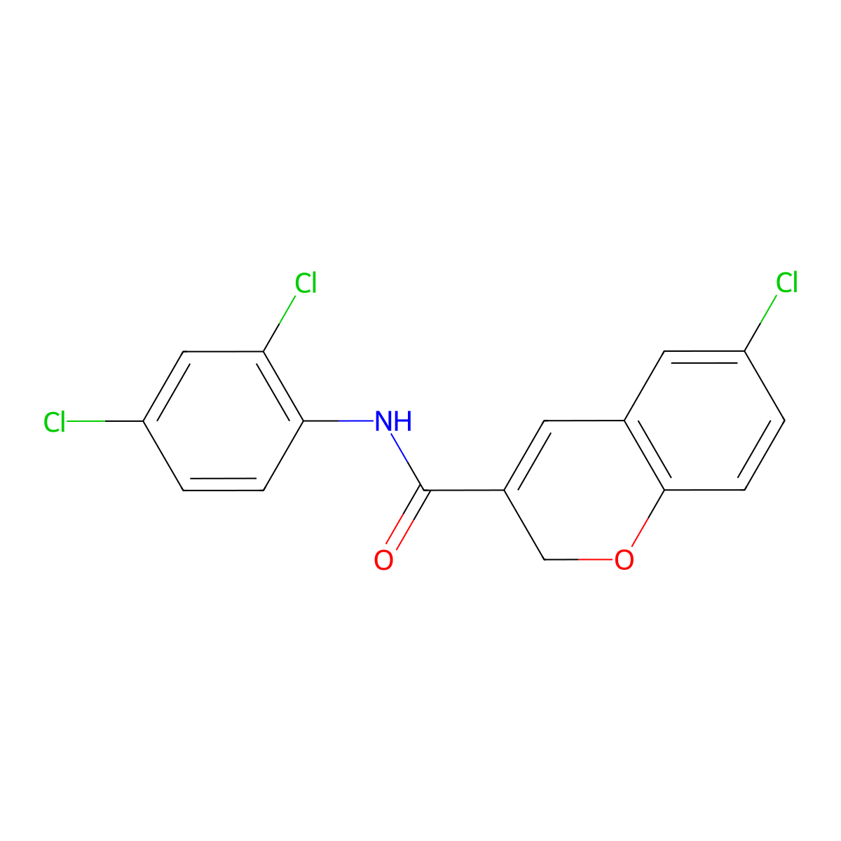 6-chloro-N-(2,4-dichlorophenyl)-2H-chromene-3-carboxamide molecular structure, CAS 338761-06-1