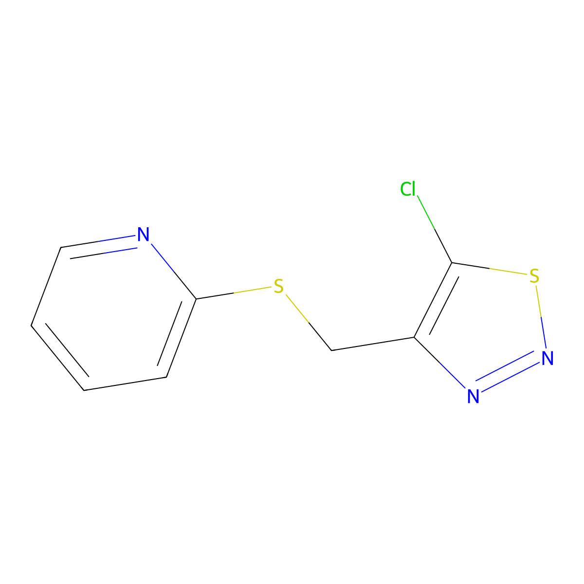 2-{[(5-Chloro-1,2,3-thiadiazol-4-yl)methyl]sulfanyl}pyridine molecular structure, CAS 338761-26-5
