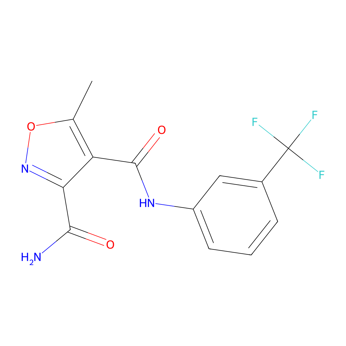 5-methyl-N~4~-[3-(trifluoromethyl)phenyl]-3,4-isoxazoledicarboxamide molecular structure, CAS 338761-36-7