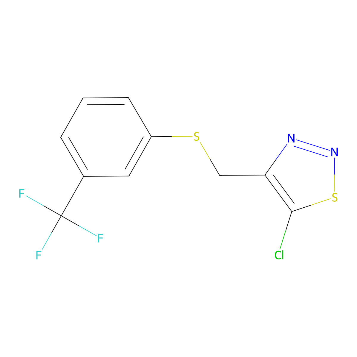 5-Chloro-4-({[3-(trifluoromethyl)phenyl]sulfanyl}methyl)-1,2,3-thiadiazole molecular structure, CAS 338761-52-7