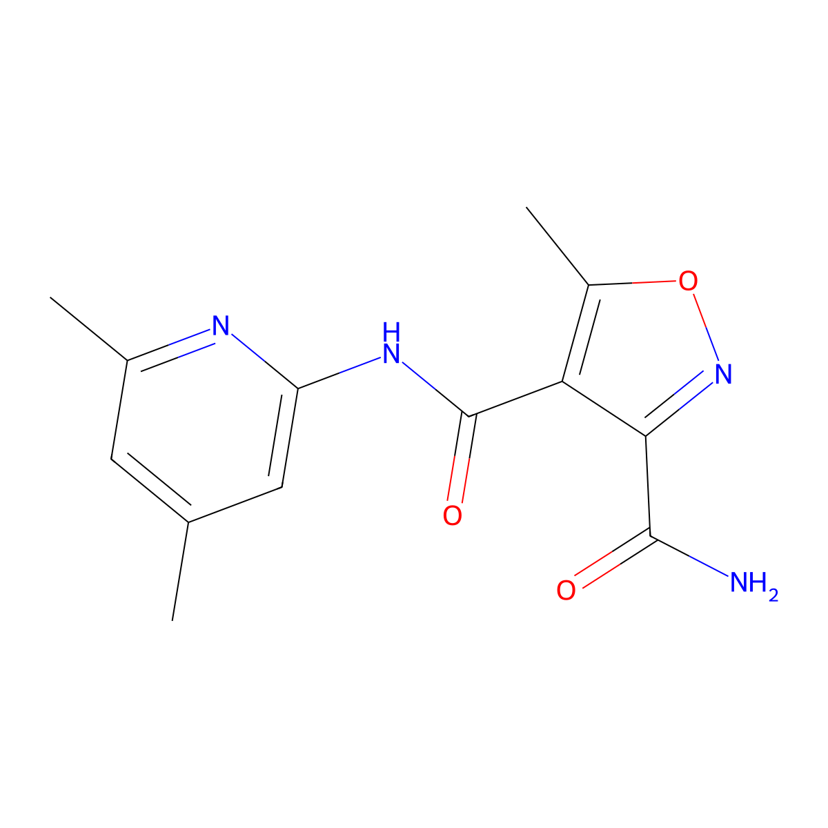 N~4~-(4,6-dimethyl-2-pyridinyl)-5-methyl-3,4-isoxazoledicarboxamide molecular structure, CAS 338761-62-9