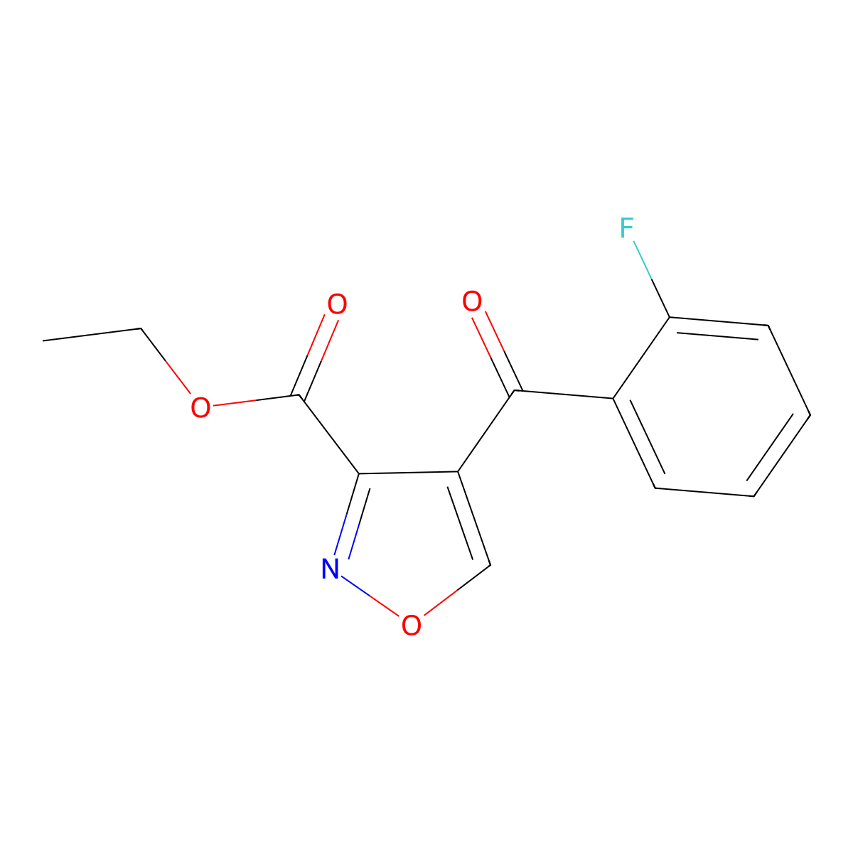 Ethyl 4-(2-fluorobenzoyl)isoxazole-3-carboxylate molecular structure, CAS 338761-76-5
