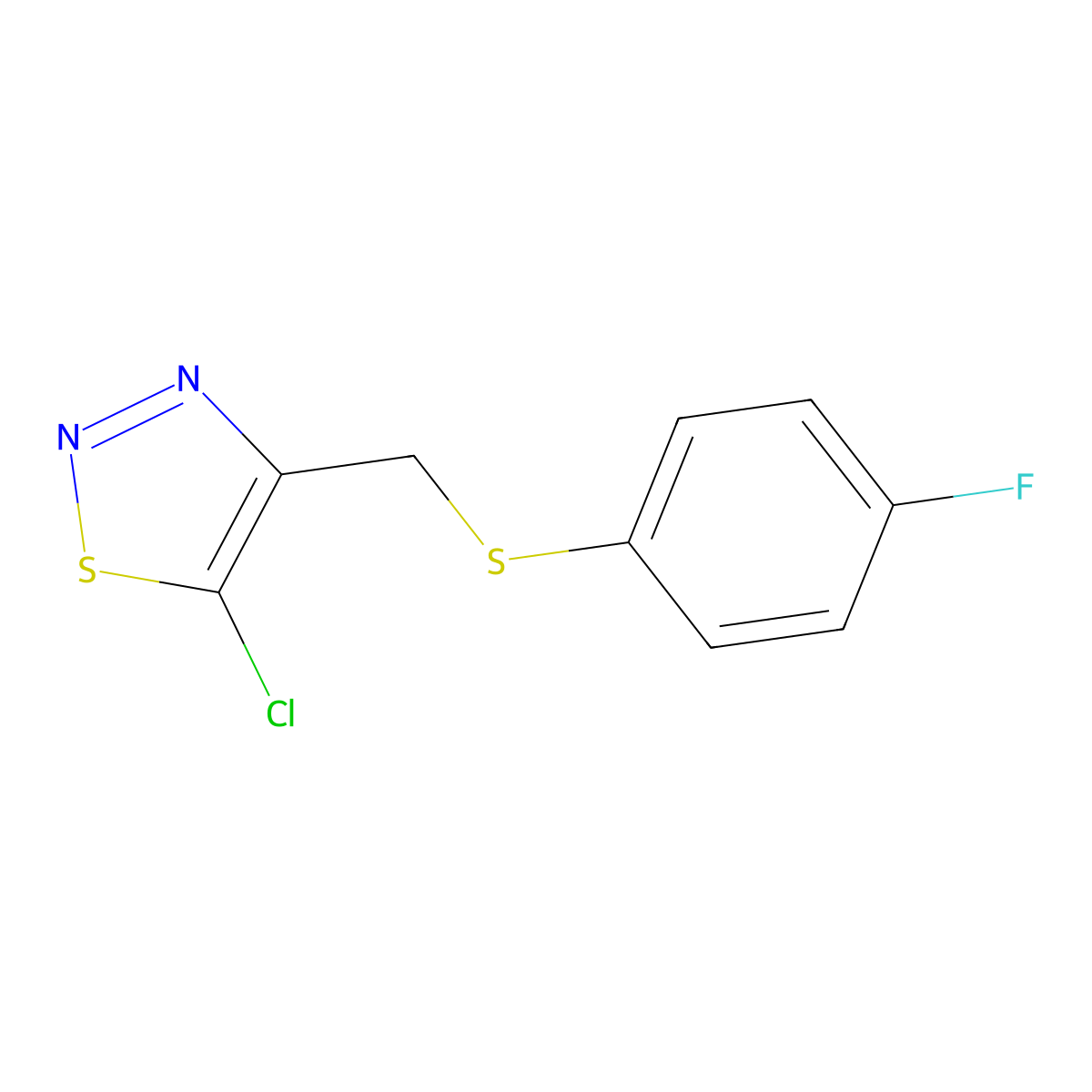 (5-Chloro-1,2,3-thiadiazol-4-yl)methyl 4-fluorophenyl sulfide molecular structure, CAS 338761-78-7