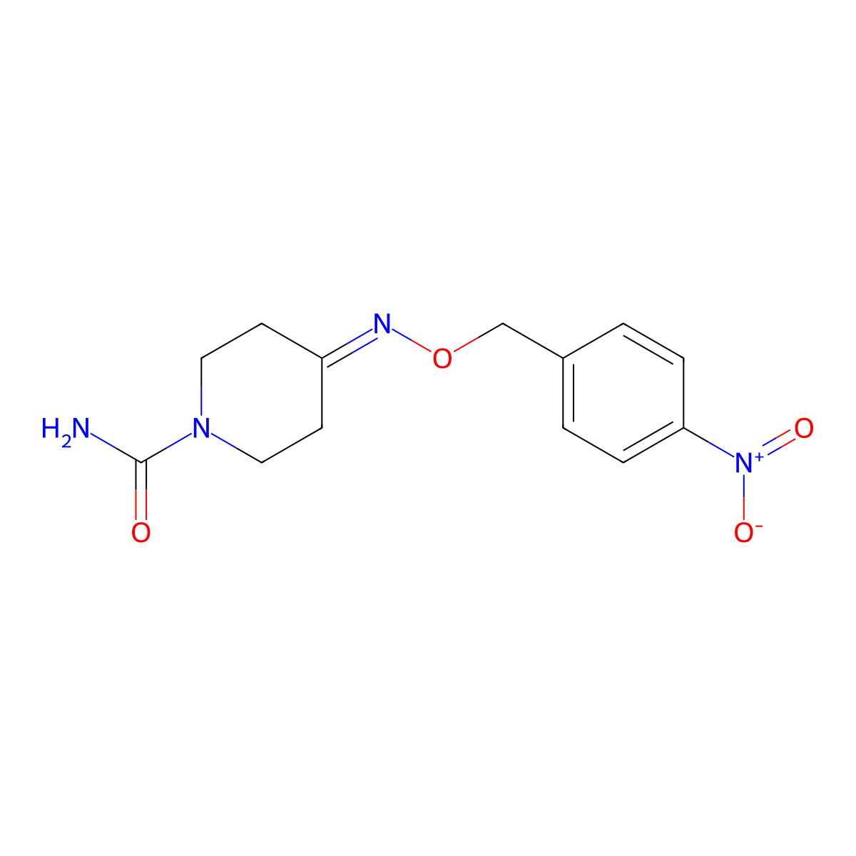 4-{[(4-nitrobenzyl)oxy]imino}tetrahydro-1(2H)-pyridinecarboxamide molecular structure, CAS 338761-80-1