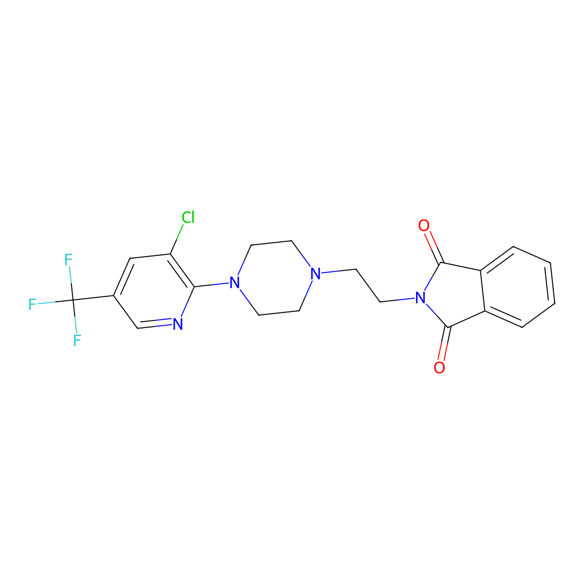 2-(2-{4-[3-chloro-5-(trifluoromethyl)pyridin-2-yl]piperazin-1-yl}ethyl)-2,3-dihydro-1H-isoindole-1,3-dione molecular structure, CAS 338761-86-7