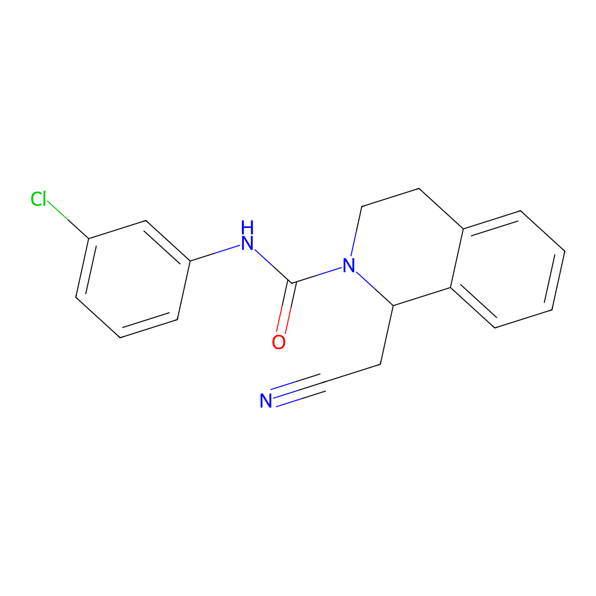 N-(3-chlorophenyl)-1-(cyanomethyl)-3,4-dihydro-2(1H)-isoquinolinecarboxamide molecular structure, CAS 338761-88-9