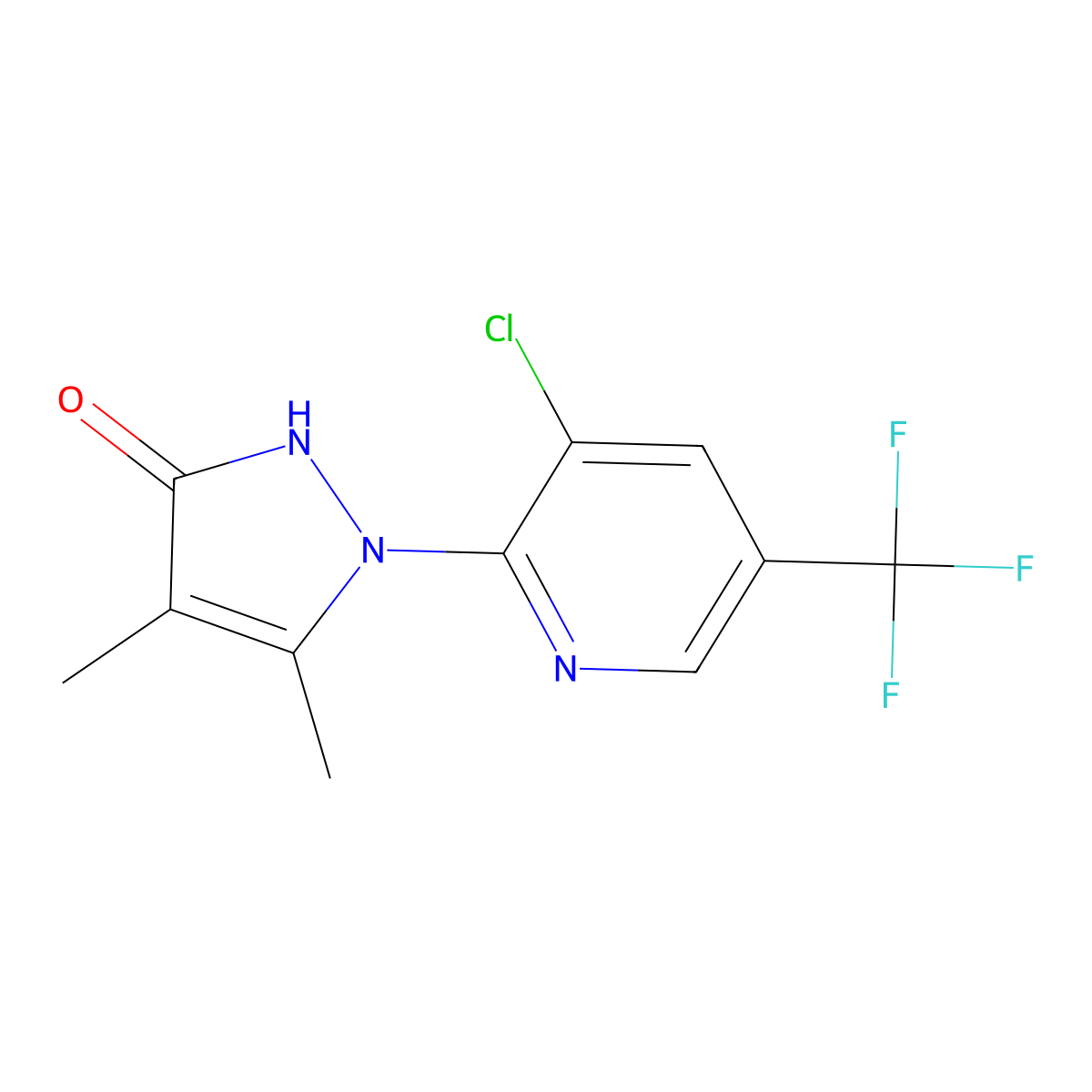 1-[3-chloro-5-(trifluoromethyl)-2-pyridinyl]-4,5-dimethyl-1,2-dihydro-3H-pyrazol-3-one molecular structure, CAS 338769-99-6