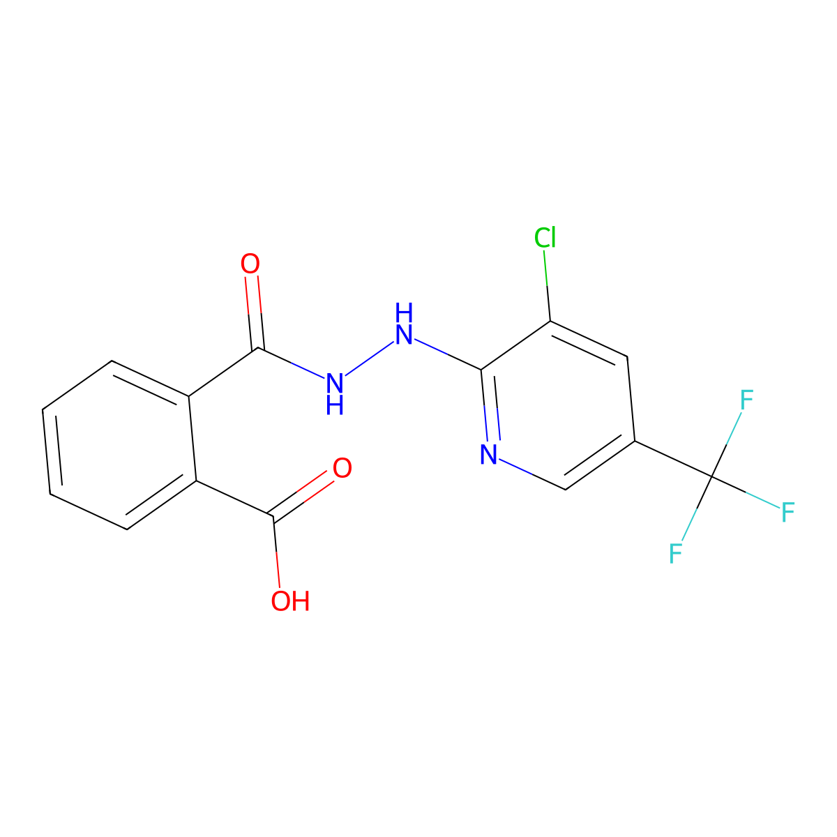 2-[[[3-chloro-5-(trifluoromethyl)pyridin-2-yl]amino]carbamoyl]benzoic Acid molecular structure, CAS 338770-54-0