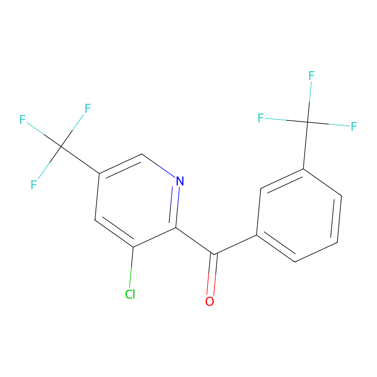 [3-Chloro-5-(trifluoromethyl)-2-pyridinyl][3-(trifluoromethyl)phenyl]methanone molecular structure, CAS 338770-58-4