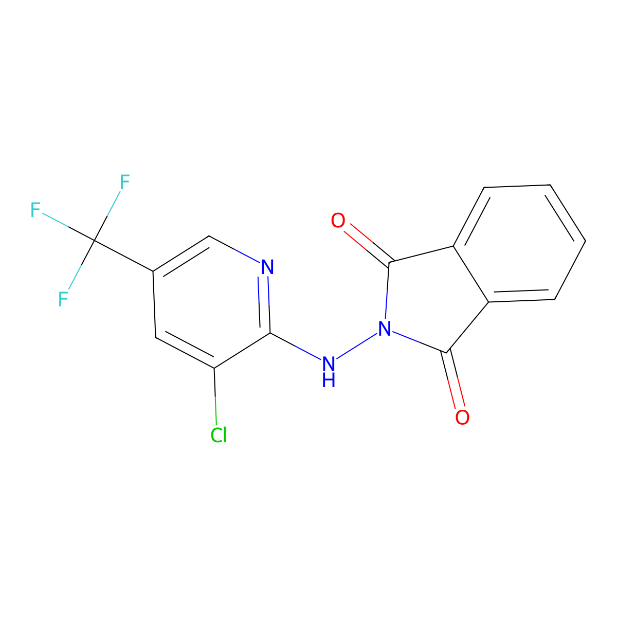 2-((3-Chloro-5-(trifluoromethyl)-2-pyridinyl)amino)-1H-isoindole-1,3(2H)-dione molecular structure, CAS 338770-62-0