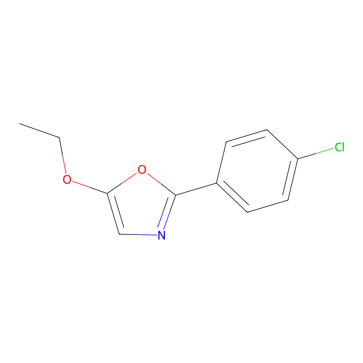2-(4-Chlorophenyl)-5-ethoxy-1,3-oxazole molecular structure, CAS 338770-67-5
