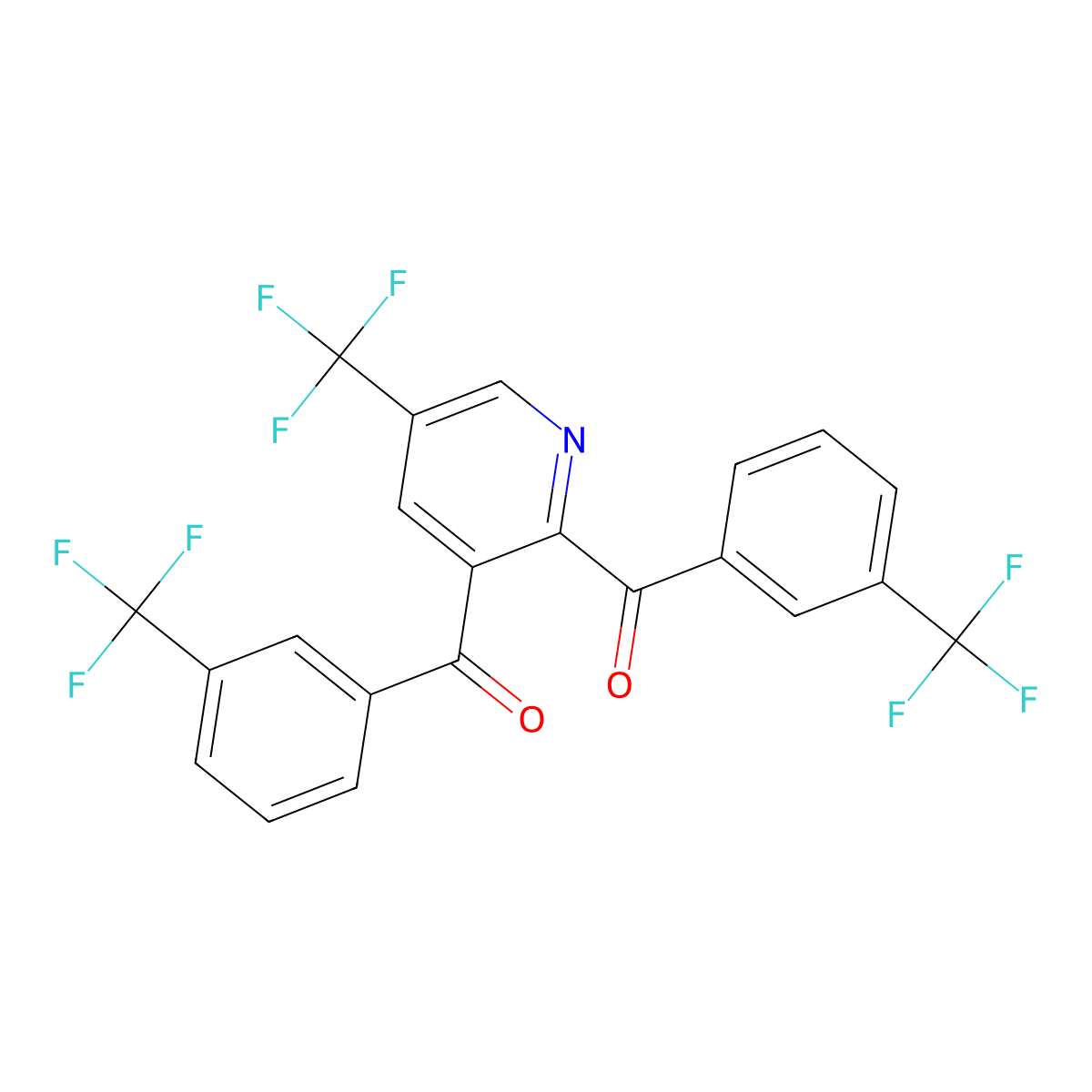 [3-(Trifluoromethyl)phenyl]{5-(trifluoromethyl)-2-[3-(trifluoromethyl)benzoyl]-3-pyridinyl}methanone molecular structure, CAS 338770-69-7