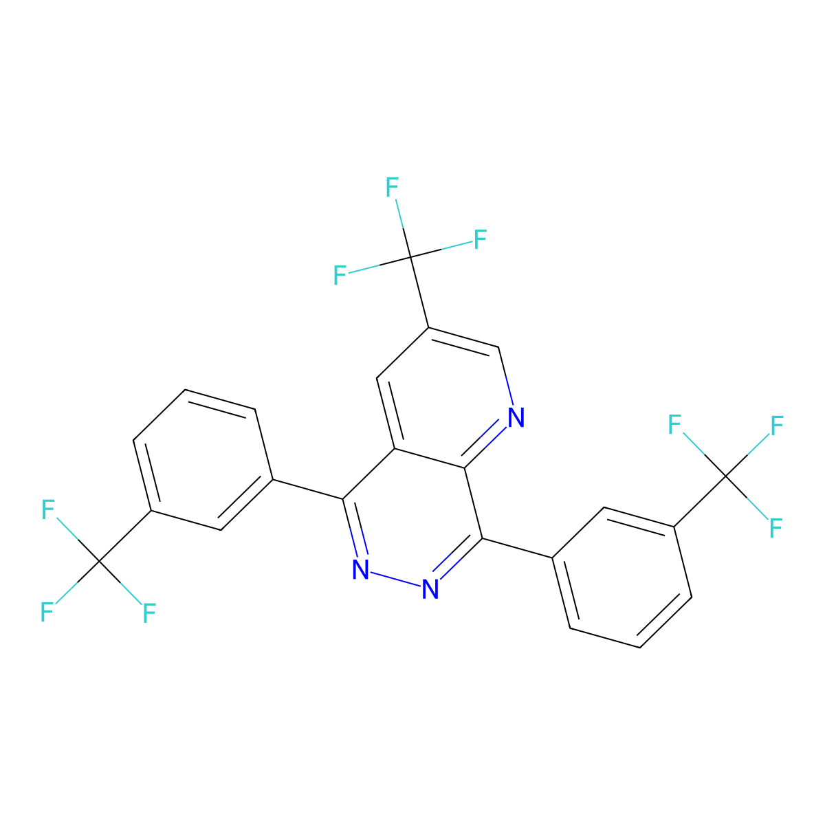 3-(Trifluoromethyl)-5,8-bis[3-(trifluoromethyl)phenyl]pyrido[2,3-d]pyridazine molecular structure, CAS 338770-71-1