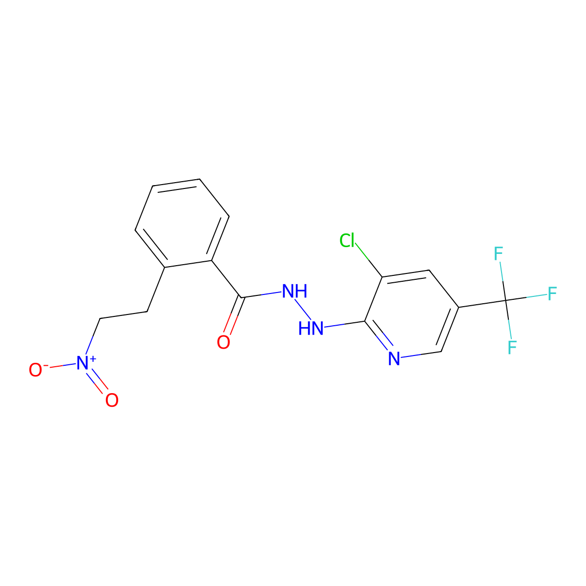 N'-[3-chloro-5-(trifluoromethyl)-2-pyridinyl]-2-(2-nitroethyl)benzenecarbohydrazide molecular structure, CAS 338770-92-6