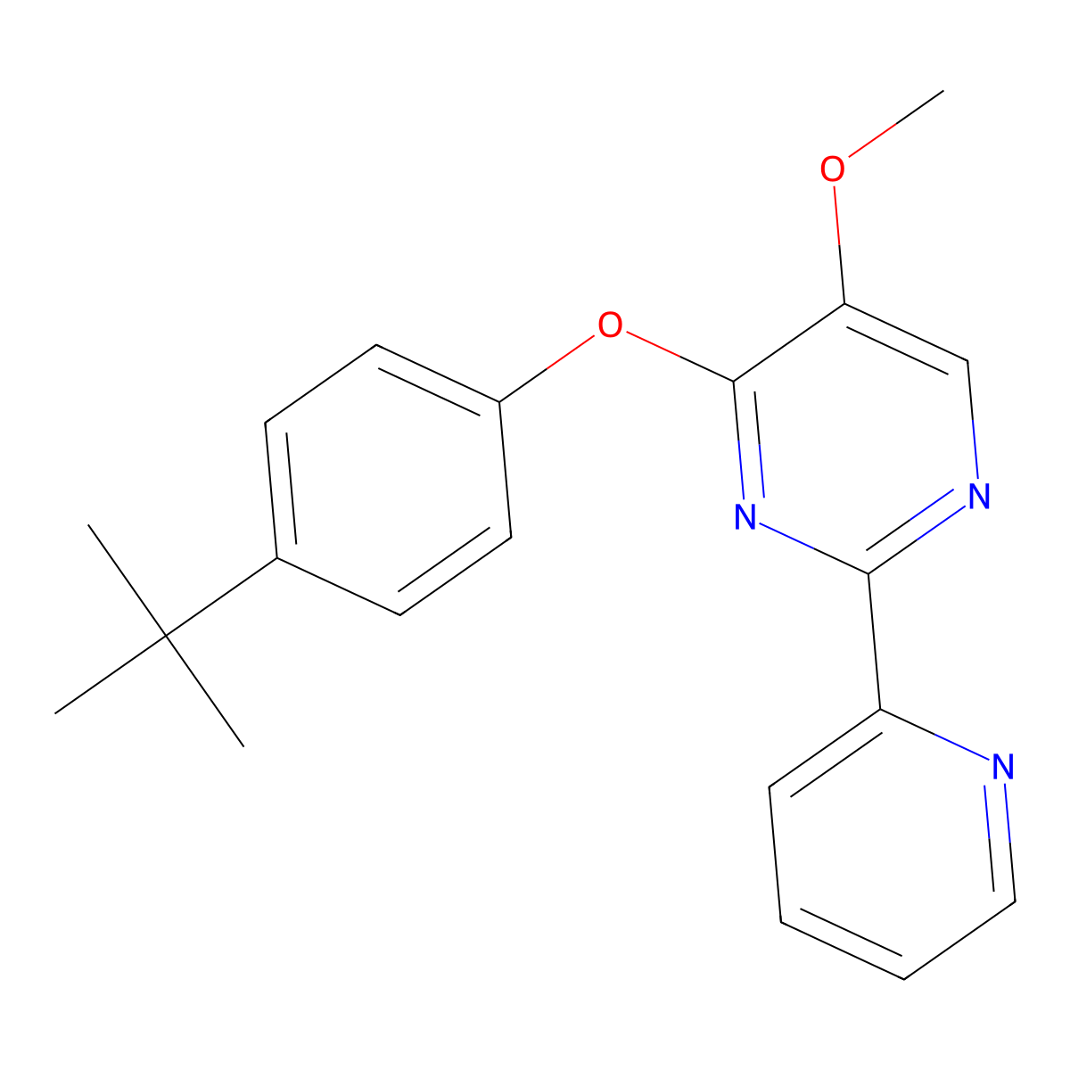 4-[4-(Tert-butyl)phenoxy]-2-(2-pyridinyl)-5-pyrimidinyl methyl ether molecular structure, CAS 338771-23-6