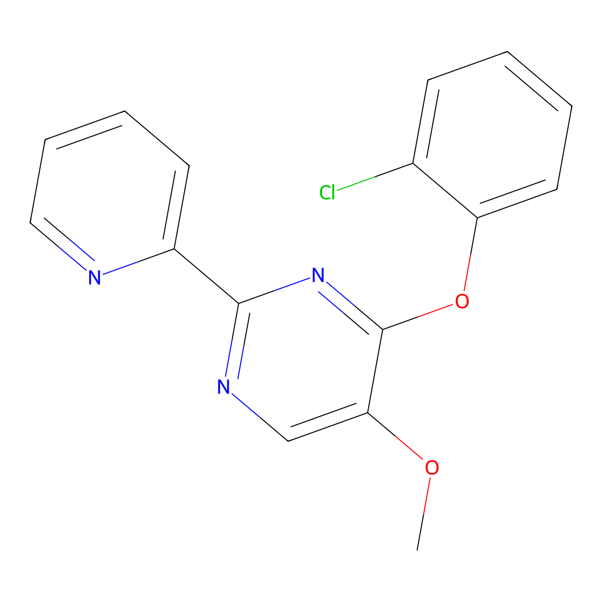 4-(2-Chlorophenoxy)-5-methoxy-2-(2-pyridinyl)pyrimidine molecular structure, CAS 338771-27-0