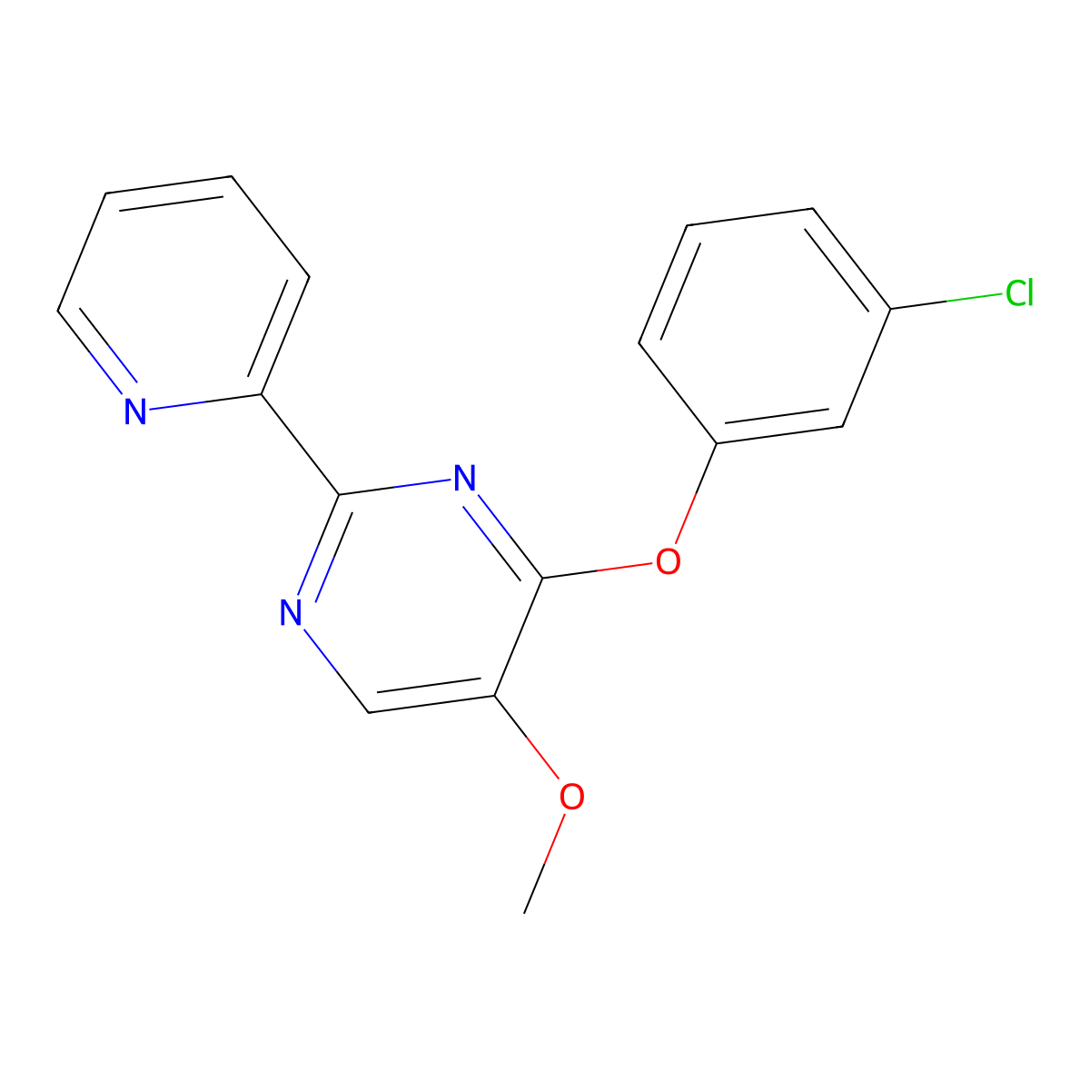 4-(3-Chlorophenoxy)-5-methoxy-2-(2-pyridinyl)pyrimidine molecular structure, CAS 338771-31-6