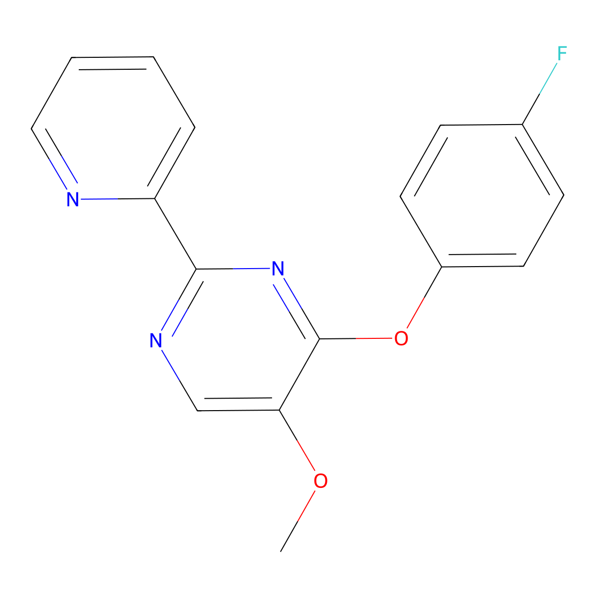 4-(4-Fluorophenoxy)-5-methoxy-2-(2-pyridinyl)pyrimidine molecular structure, CAS 338771-33-8