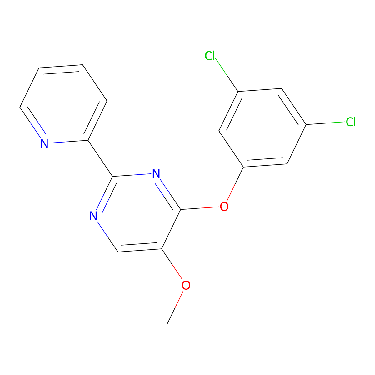 4-(3,5-Dichlorophenoxy)-5-methoxy-2-(2-pyridinyl)pyrimidine molecular structure, CAS 338771-41-8