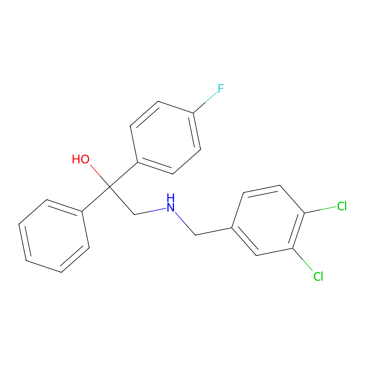 2-[(3,4-Dichlorobenzyl)amino]-1-(4-fluorophenyl)-1-phenyl-1-ethanol molecular structure, CAS 338771-53-2