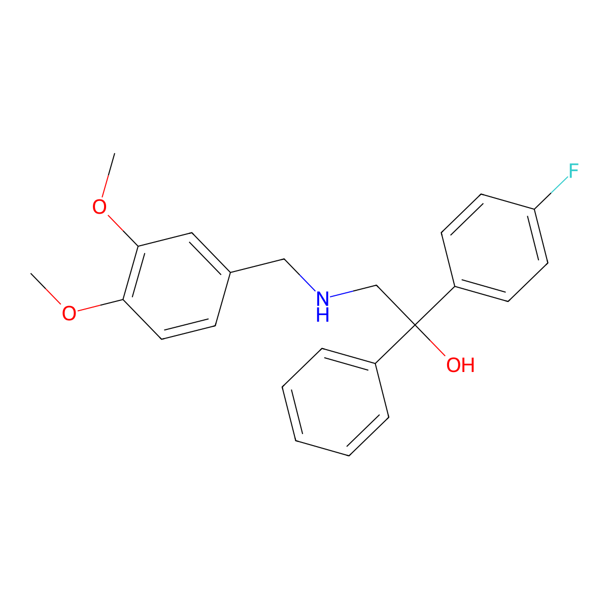 2-[(3,4-Dimethoxybenzyl)amino]-1-(4-fluorophenyl)-1-phenyl-1-ethanol molecular structure, CAS 338771-55-4
