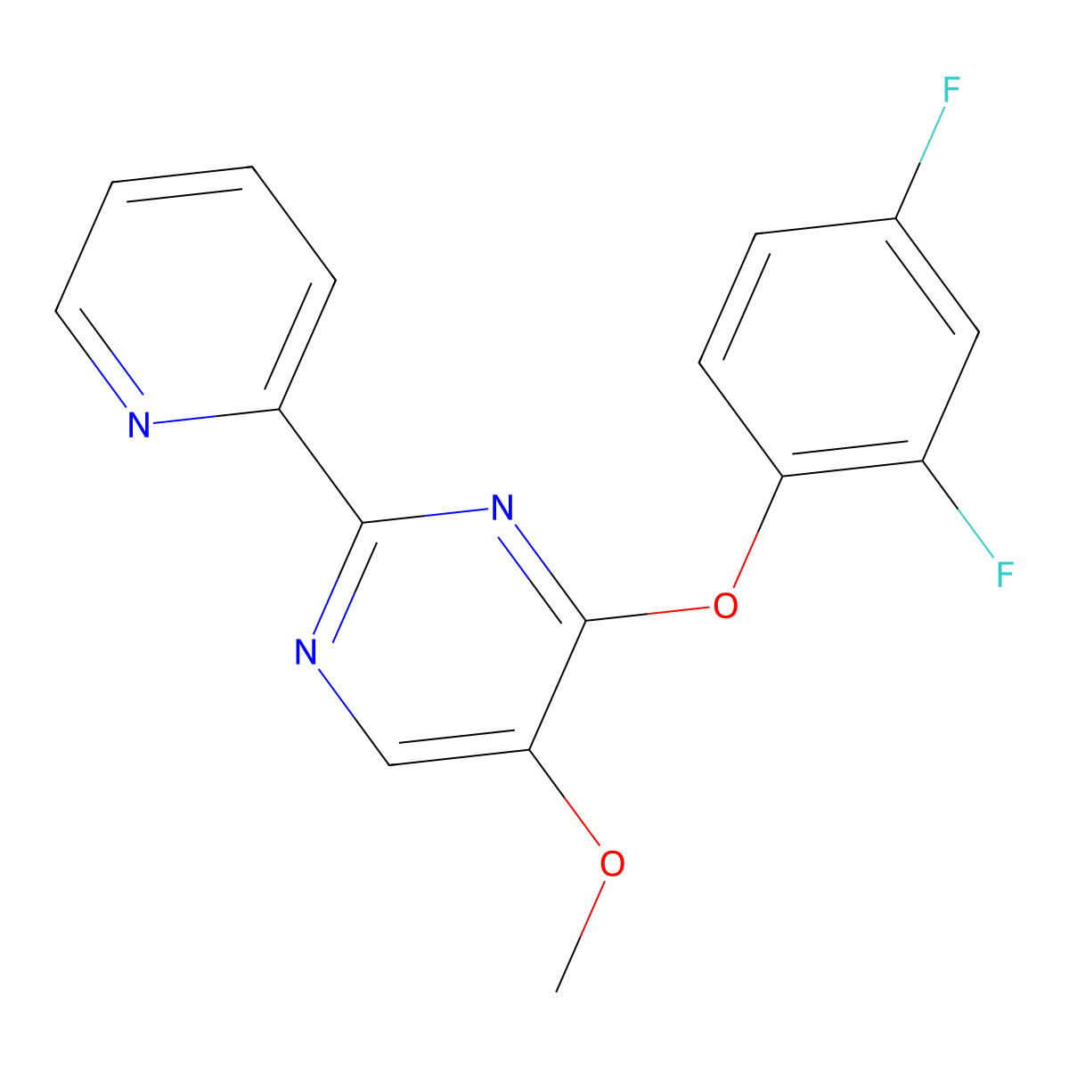 4-(2,4-Difluorophenoxy)-5-methoxy-2-(2-pyridinyl)pyrimidine molecular structure, CAS 338771-61-2
