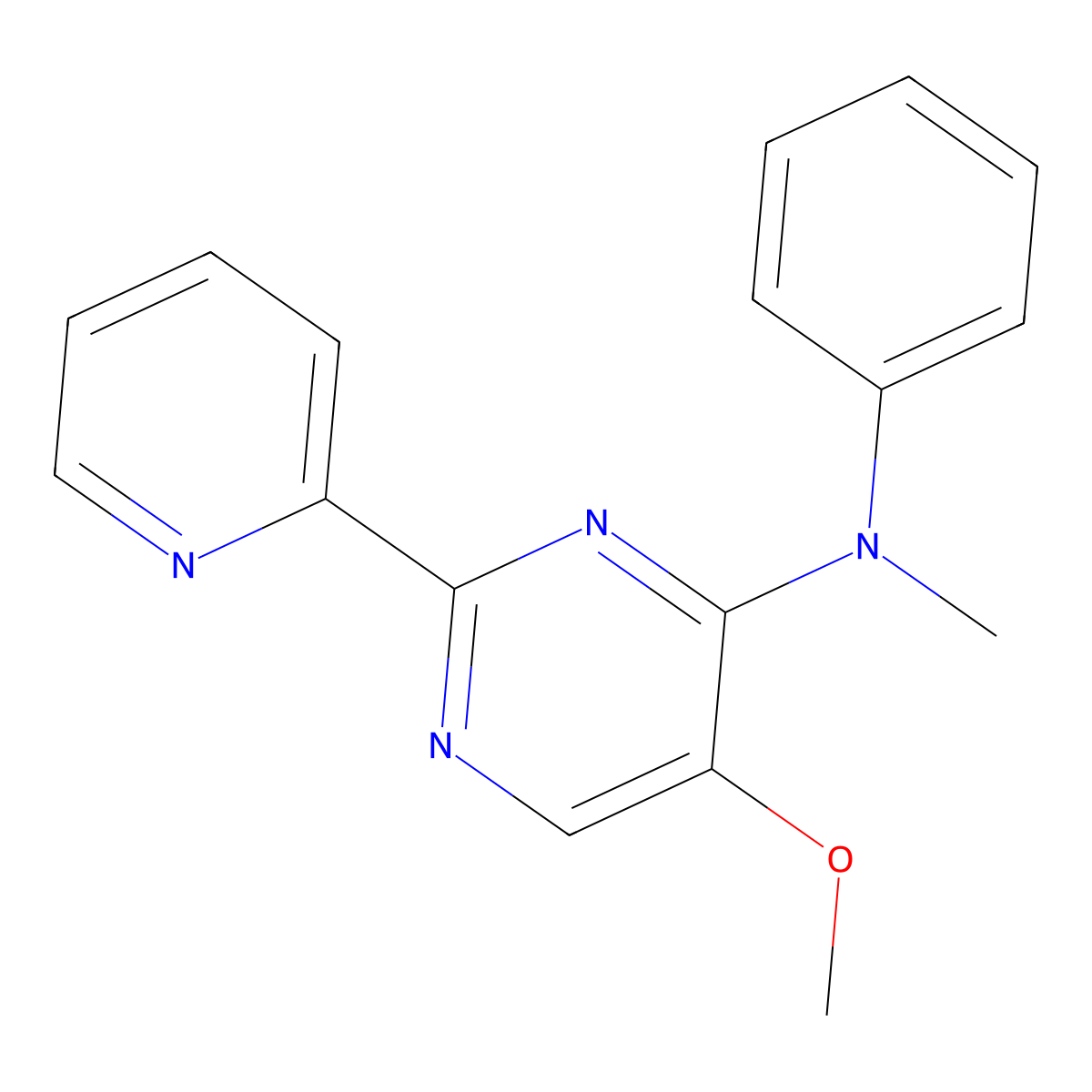 5-methoxy-N-methyl-N-phenyl-2-(2-pyridinyl)-4-pyrimidinamine molecular structure, CAS 338771-63-4