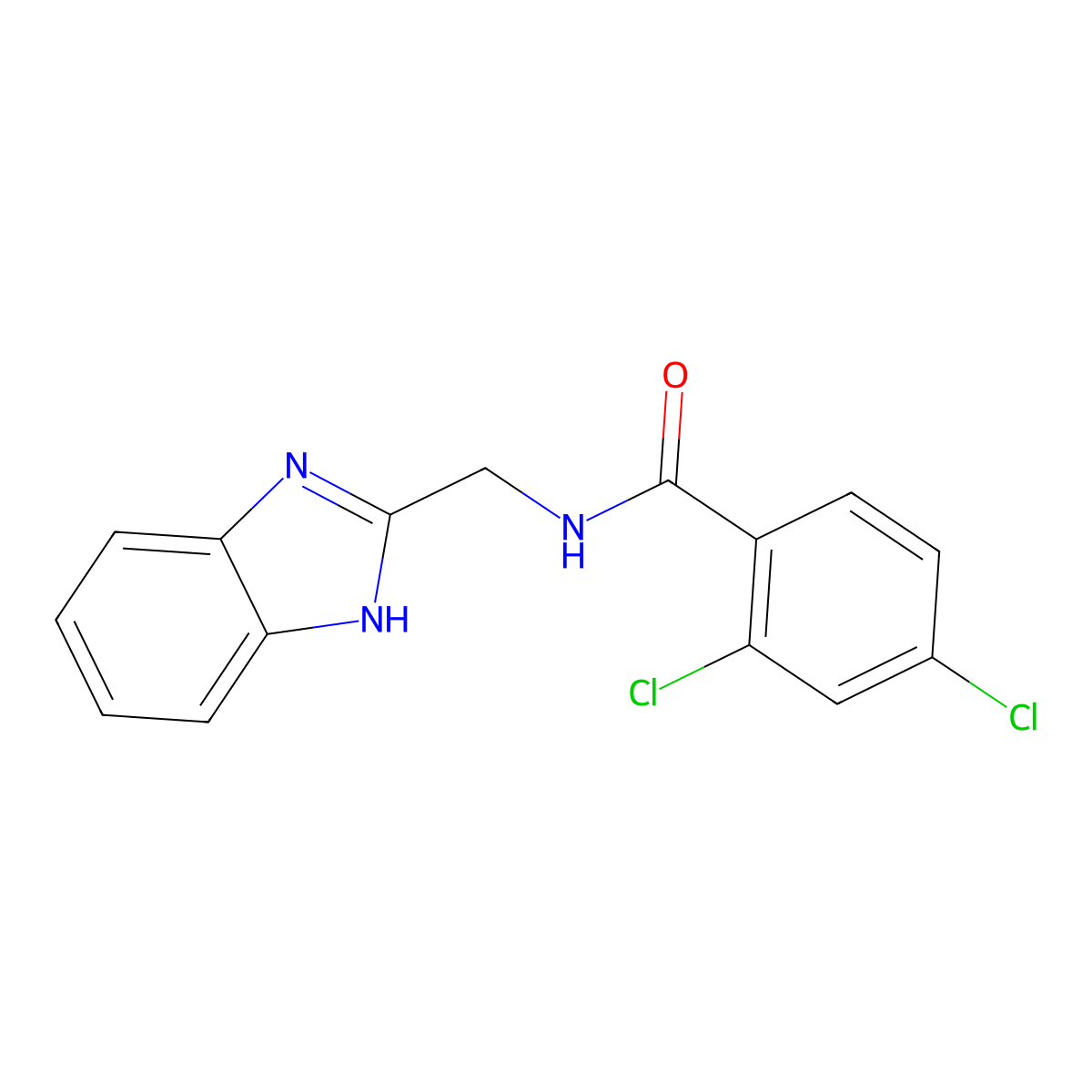 N-(1H-benzimidazol-2-ylmethyl)-2,4-dichlorobenzamide molecular structure, CAS 338771-69-0