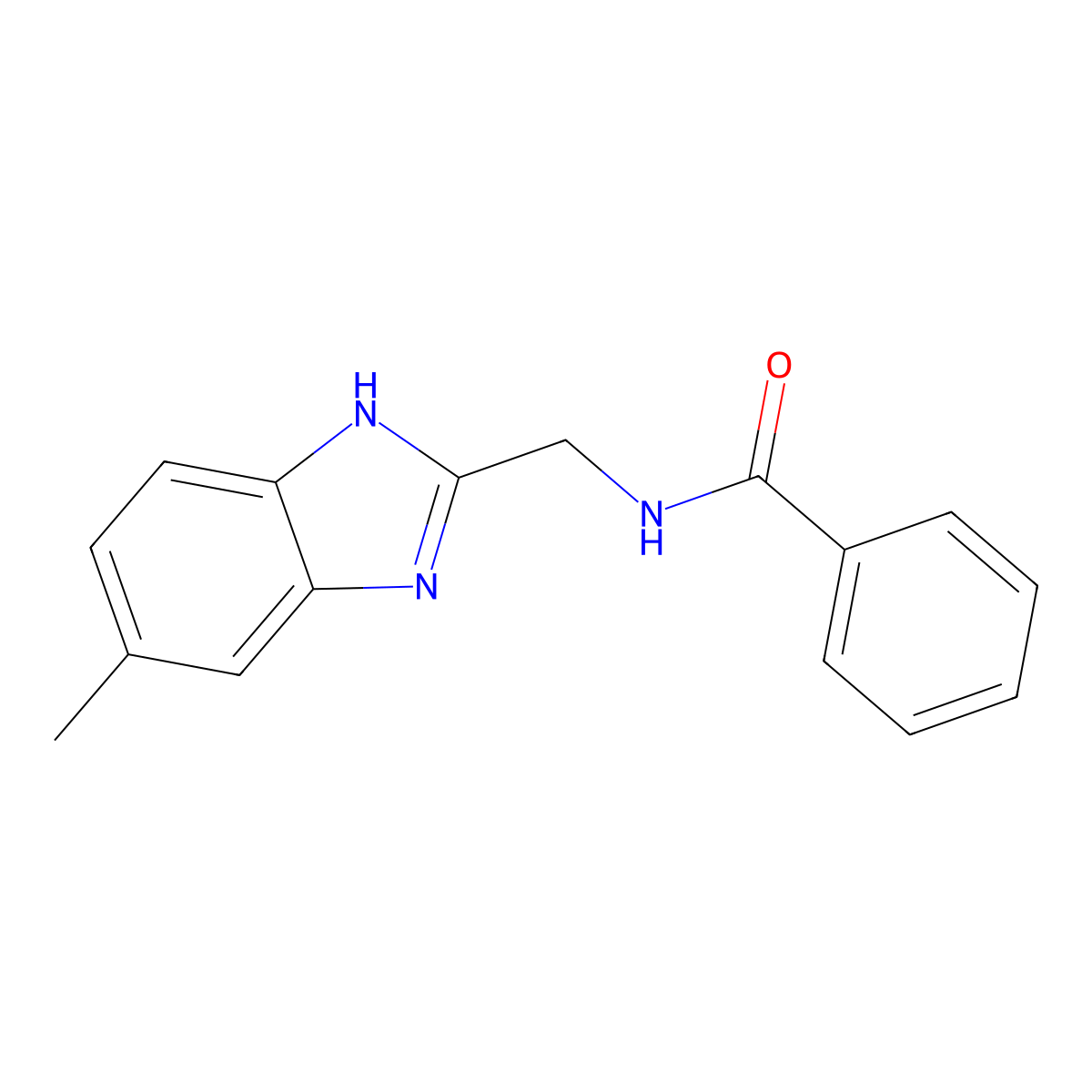 N-[(5-methyl-1H-1,3-benzimidazol-2-yl)methyl]benzenecarboxamide molecular structure, CAS 338771-79-2