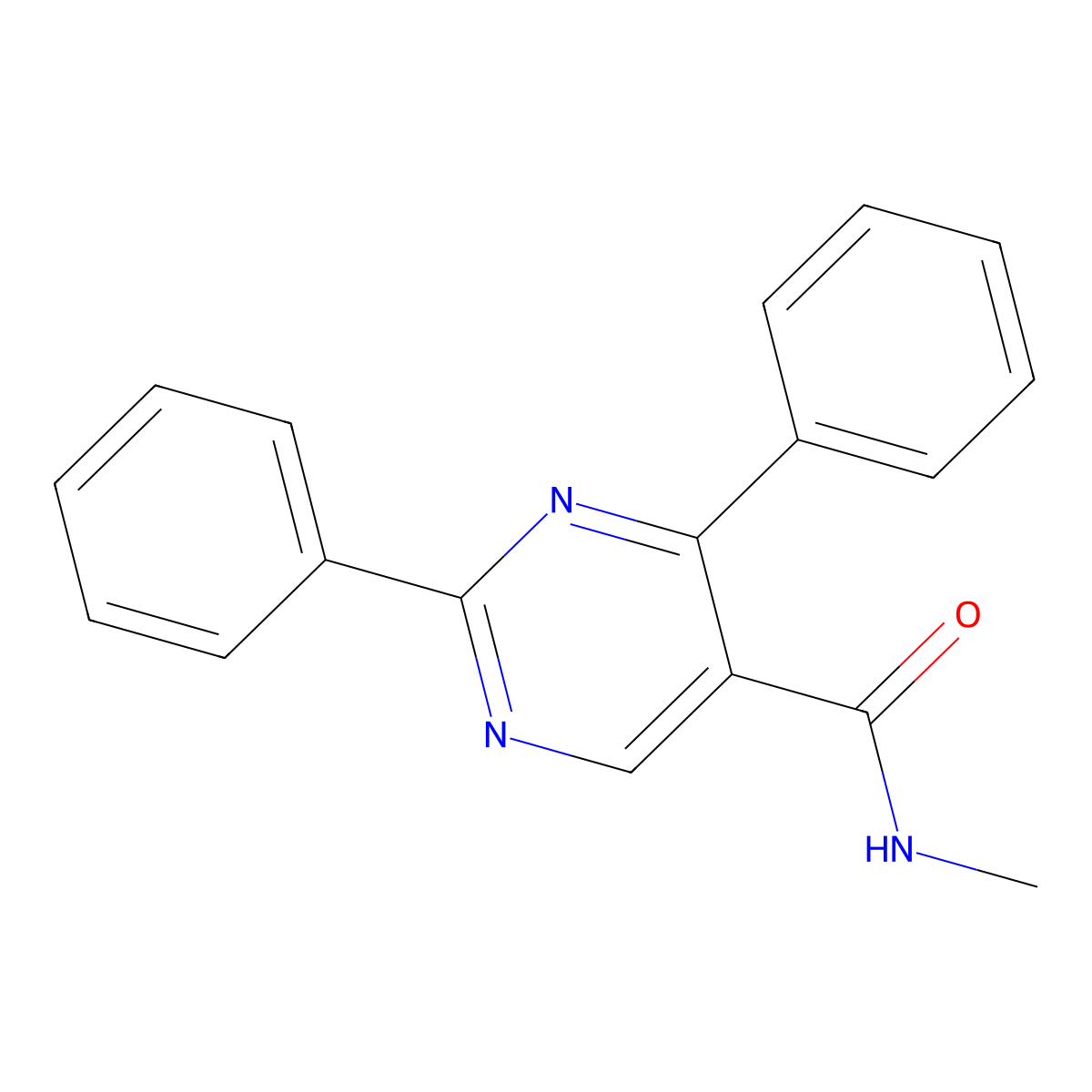 N-methyl-2,4-diphenylpyrimidine-5-carboxamide molecular structure, CAS 338771-85-0