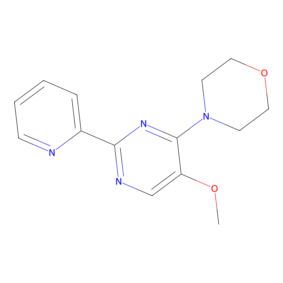 Methyl 4-morpholino-2-(2-pyridinyl)-5-pyrimidinyl ether molecular structure, CAS 338772-34-2