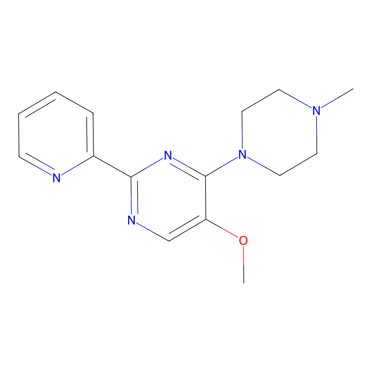 5-Methoxy-4-(4-methylpiperazino)-2-(2-pyridinyl)pyrimidine molecular structure, CAS 338772-37-5
