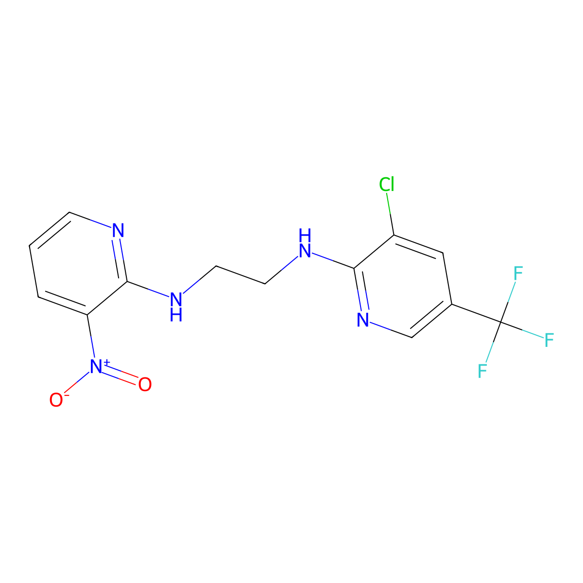 N~1~-[3-chloro-5-(trifluoromethyl)-2-pyridinyl]-N~2~-(3-nitro-2-pyridinyl)-1,2-ethanediamine molecular structure, CAS 338772-57-9